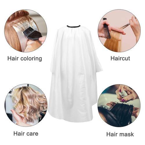 Capa de peluquería impermeable para corte de cabello, capa blanca de salón para adultos, para uso en barbería miniatura 3