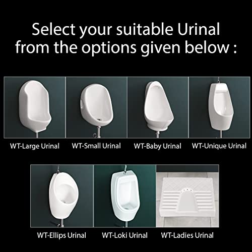 Image of Ceramic White Urinal for Bathroom | 12.99 x 14.56 x 24.40 Inch | WT-Large Urinal