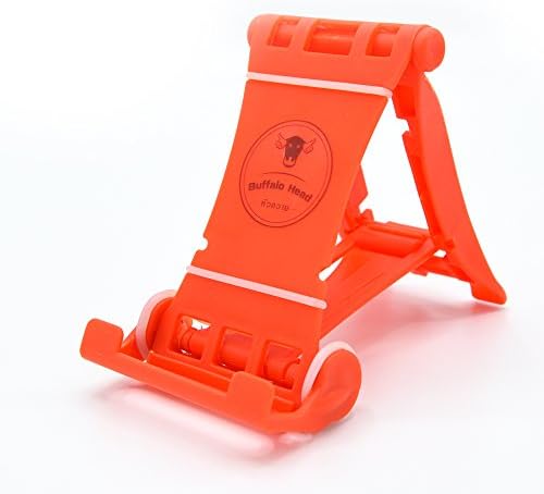 Buffalo Head Universal Adjustable Foldable Cell Phone Stand Holder for Desk, Foldable Adjustable Smartphone stand portable For iPhone, iPad, Samsung, Sony, etc (Orange)