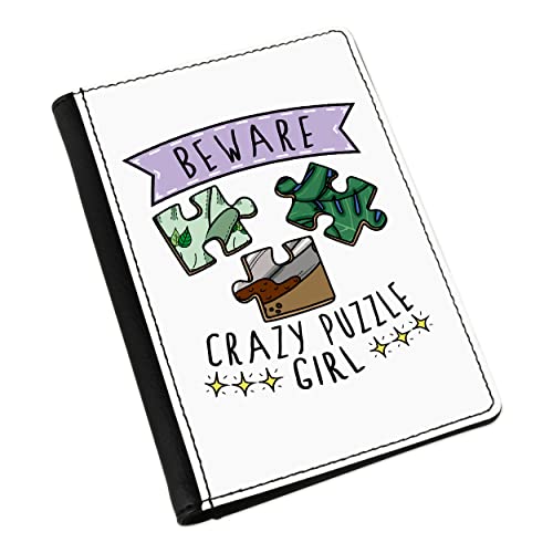Housse de passeport Attention Fou puzzle étui passeport pour fille voyage