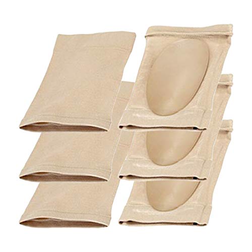 EOPER Arch Support Sleeves, 3 Pairs Arch Support Braces for Flat Feet with Gel Pad Inside, Compression Arch Sleeves Arches Footful Orthotic Relieve Pain Foot Care 4.3x2.9inch Skin Tone