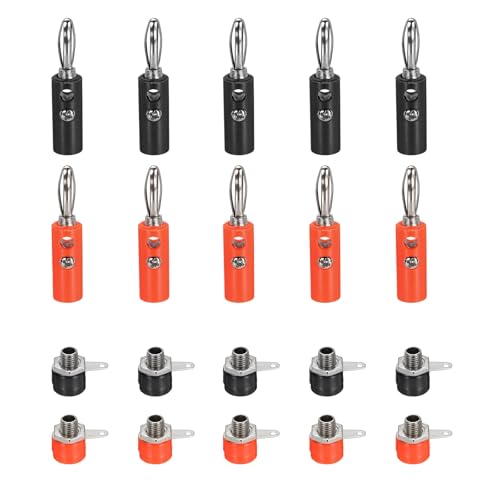 Conector banana de 4 mm niquelado MECCANIXITY con aislamiento para audio limpio