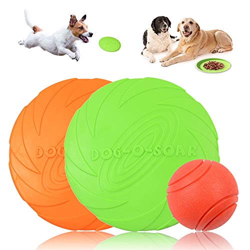 MHwan Perro Frisbee Indestructible, Frisbee de Perro, Disco Volador de Goma Natural...
