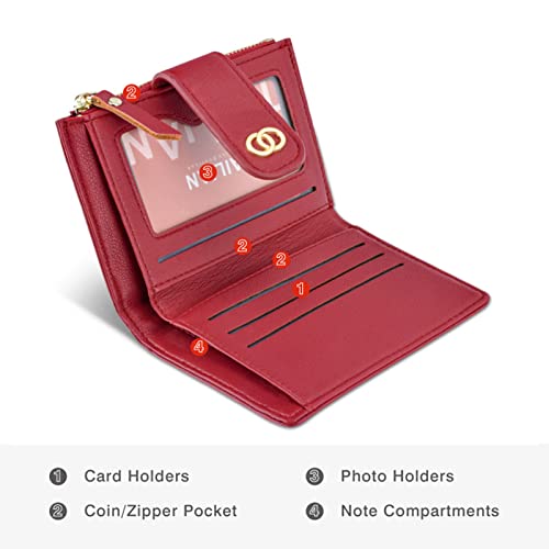 Witataoge Small Wallet For Women, Leather Bifold Rfid Blocking Credit Card Holder Compact Card Hold Case Wallet (Black) #TOP2