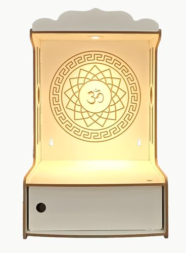 Image of Alpine Willow Temple for Home with Door (Height-20 inches) I Puja Mandir with Door for Home with Doors I Pooja ghar I Wooden Temple I Laddoo Gopal mandir I Devghar I Pooja Unit I Puja Stand