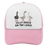 Silly Goose On The Loose Mesh Trucker Hat – Adjustable Snapback, Breathable, Lightweight, for Goose Lovers and Meme Enthusiasts