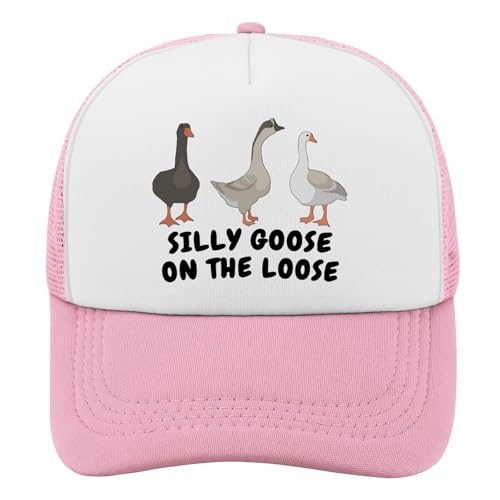 Silly Goose On The Loose Mesh Trucker Hat – Adjustable Snapback, Breathable, Lightweight, for Goose Lovers and Meme Enthusiasts