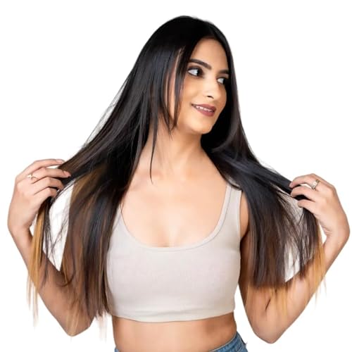 Image of Capilus 100% Natural Indian Human Hair 6 Clip ear to ear volumizer (22 Inches, Natural Black)- 1 Set