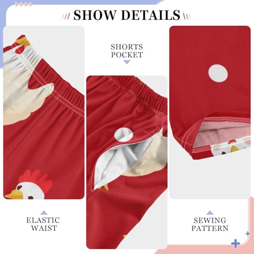 ZZXXB Chicken Snow Boys Long Pants Soft Trousers Elastic Waist Kids Lounge Bottoms with Pockets S-XL4