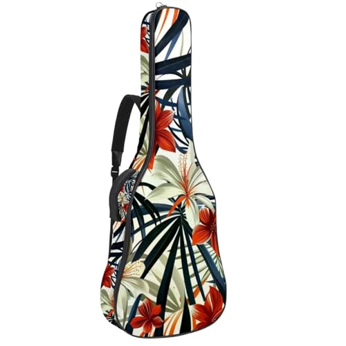 Housse de guitare acoustique fleurie avec double bandoulière pour transporter votre musique
