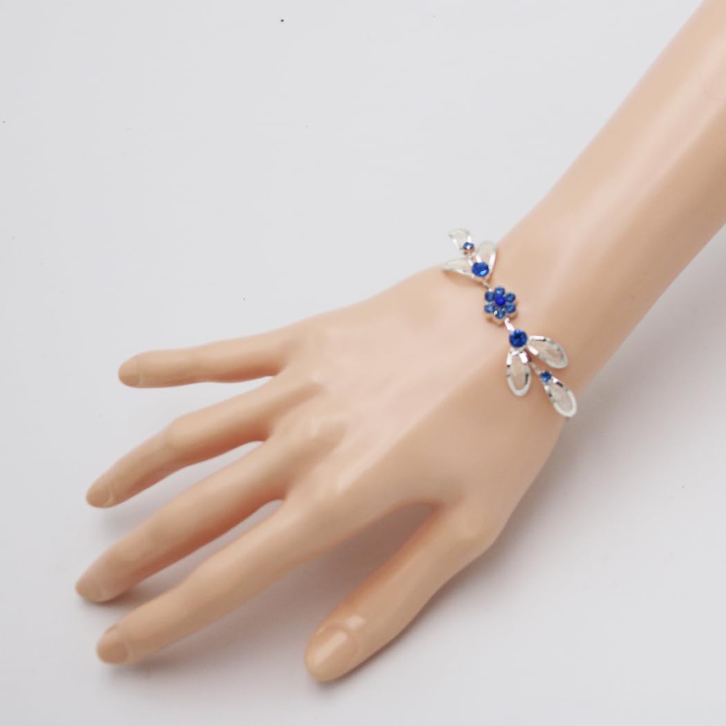 Rosemarie Collections Set di gioielli da donna in 3 pezzi con strass e maglia metallica floreale con collana e orecchini, Metallo Vetro, Cristallo