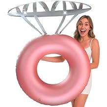 Inflatable Pool Float Diamond Ring Floatie for Bachelorette Party, Beach Bachlorette Accessories Decoration for Bride,Engagement Party, Bridal Shower Party Favors