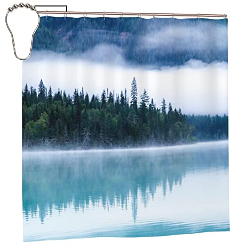 Rideau de douche 183x183 cm imperméable et lavable avec 12 crochets