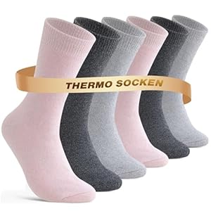 Niorasen Chaussette Chaude Femme, Thermiques Chaussette en Laine et Coton, Épaisses Douces, Le Cadeau de Noël pour Femme 35-38 39-42 6 Paires