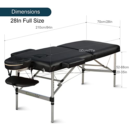 GreenLife® Basic™ Table de massage portable en aluminium 2 plis 71,1 cm