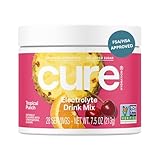 Cure Hydration | Plant-Based Electrolyte Drink Mix | No Added Sugar | Dehydration Relief Powder Made with Coconut Water | Non-GMO | Vegan | 28 Servings Jar - Tropical Punch