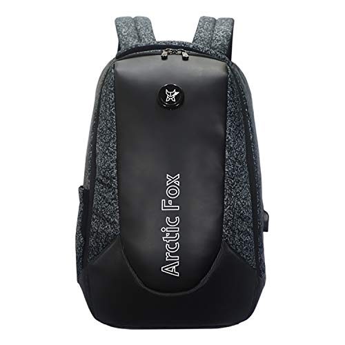 Arctic Fox New Anti-Theft Alarm Zipper System Backpack with USB Charging Port 15 Inch Laptop Backpack (Glitch Black)