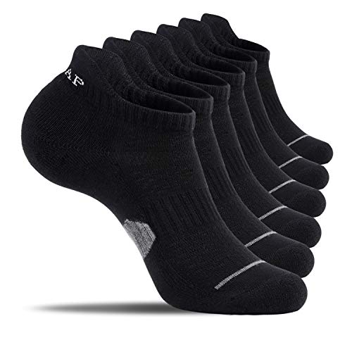 6 Pairs Athletic No Show Socks,Ankle Cotton Socks For Women And Men,Low Cut Cushioned Tab Sports Running Socks