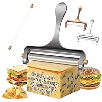 TOPULORS Käsehobel – Draht-Käseschneider aus Edelstahl für Mozzarella, Cheddar, Gouda & mehr – Robuster Käsehobel mit 1 Ersatzdraht – Gunmetal Grau