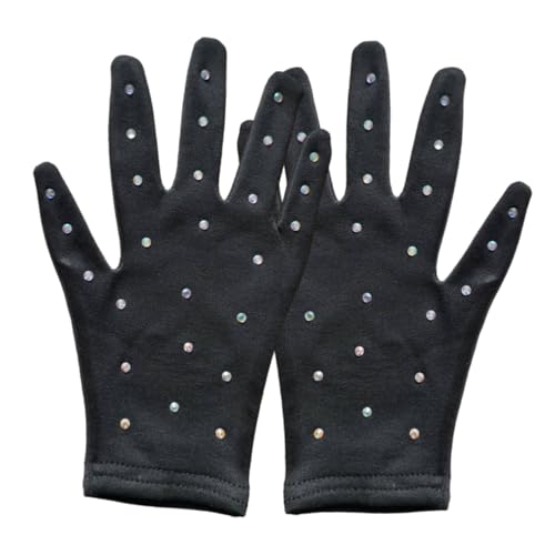 BELLIFFY Skating Supplies Girl Performance Gloves Decorative Ice Skating Jeweled Gloves