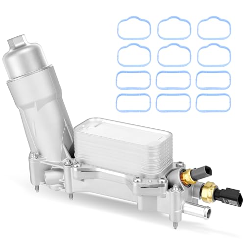 Image of Upgraded Full Aluminum Engine Oil Filter Housing with Oil Cooler Sensors and Gaskets Compatible with Dodge Charger Challenger Journey, Wrangler, Ram ProMaster 3.6L V6, Chrysler 200 300