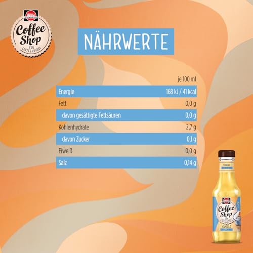Schwartau Coffee Shop Zuckerfreier Vanille-Sirup - Barista-Qualität für Kaffee-Kreationen, Kaffeesirup, Natürlicher Geschmack ohne Farbstoffe, 200ml