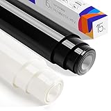 WISMAKER Heat Transfer Vinyl Roll, Black and White HTV 12