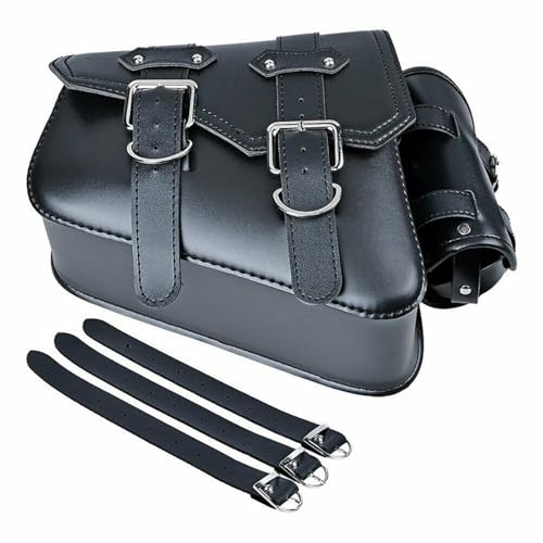 Sacoche solo en PU noir premium et sangles robustes pour moto Sportster