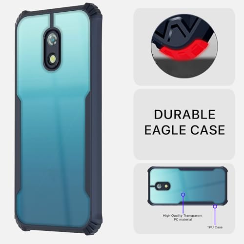 Image of Pikkme itel A23 Back Cover | Crystal Clear Transparent Back | Ultra Hyrbid | Full Camera Protection | Raised Edge | Bumper Back Case (Blue)