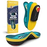 WalkHero Heavy Duty High Arch Support Insoles, 220+lbs High Arch Support Orthotics Inserts for Plantar Fasciitis, Flat Feet, Pronation and Heel Pain (Mens 10-10.5 | Womens 12-12.5, Coral Green)