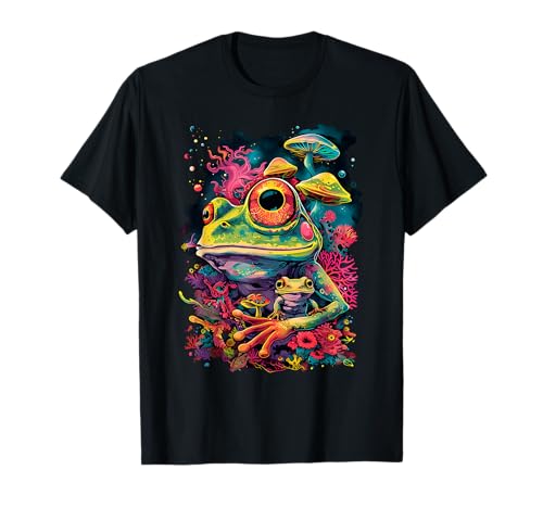 Party music Psy Psytrance Musikfestival Festival Rana Rave Rane Colorate Astratto Colorato Goa Trance Maglietta Unisex Young Multicolore T-shirt Cartone Animato S