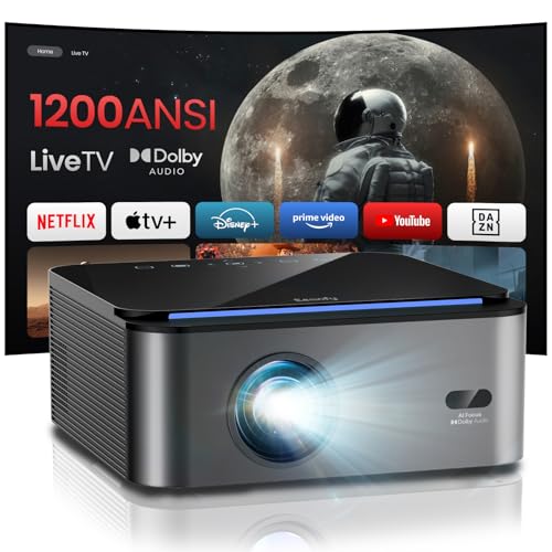 Proyector 4K【1200 ANSI/Netflix Oficial】Ares A2 Smart Proyector Live TV, Dolby, 20W Altavoces Hi-Fi, 4K Soporta, Proyectores 1080P Nativo WiFi Bluetooth 5.3, 50% Zoom, para PS5/PC/Cine en Casa/Exterior Proyector 4K【1200 ANSI/Netflix Oficial】Ares A2 Smart Proyector Live TV, Dolby, 20W Altavoces Hi-Fi, 4K Soporta, Proyectores 1080P Nativo WiFi Bluetooth 5.3, 50% Zoom, para PS5/PC/Cine en Casa/Exterior