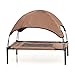 Wiltec Hundebett mit Dach Braun 91 x 76 x 16 cm Größe L bis 35 kg Outdoor Katzenliege Haustier Schlafplatz Sonnendach