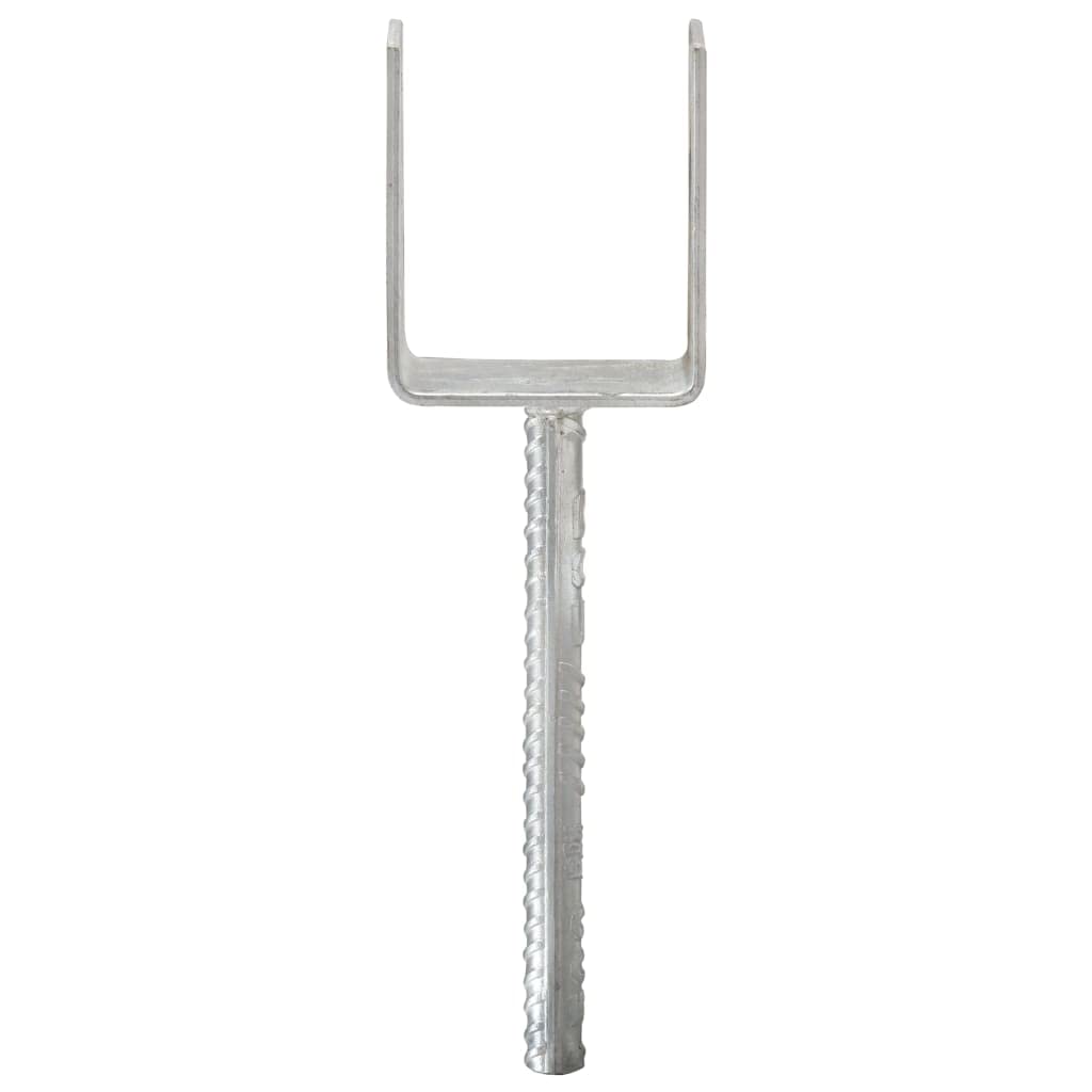 Juego de 6 soportes para postes, color plateado, 9 x 6 x 30 cm, acero galvanizado, anclaje para postes de valla con agujeros preperforados, extremo en espiral, anclaje estable