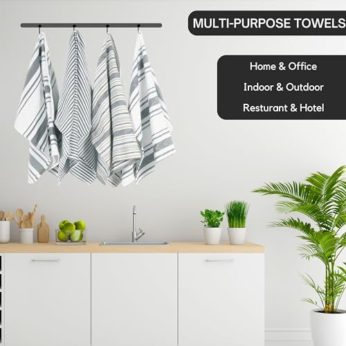 DRAPES & DECOR Pack of 5-Grey Cotton Tea Towels for Kitchen Crafted With 100% Cotton, Extra Large Kitchen Tea Towels Lint Free, Soft and Absorbent Dish Towel For Drying Dishes (50x70cm)-300GSM - Cosy Home Interiors DRAPES & DECOR Pack of 5-Grey Cotton Tea Towels for Kitchen Crafted With 100% Cotton, Extra Large Kitchen Tea Towels Lint Free, Soft and Absorbent Dish Towel For Drying Dishes (50x70cm)-300GSM - Image 3