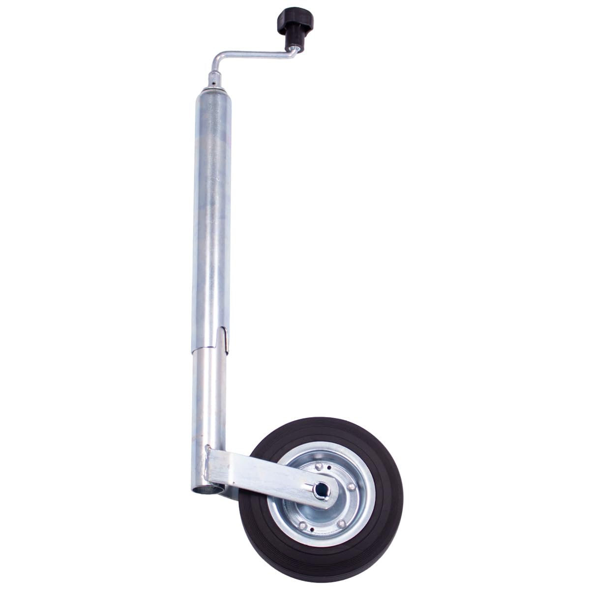 Generisch Rueda de apoyo, diámetro del tubo: 48 mm, carga de apoyo 150 kg, con rueda de goma maciza, rueda de 200 x 50 mm, llanta de acero, remolque, tractor, tractor, tractor, tubo de apoyo