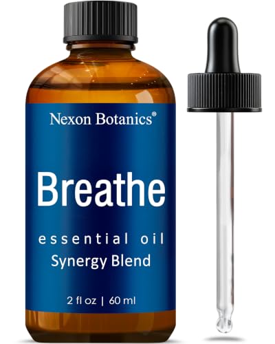 Breathe Essential Oil Blend 60 ml - Breath Sinus Relief with Menthol Oils - for Humidifiers, Diffusers, and Aromatherapy - Nexon Botanics