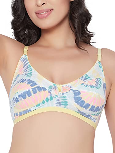 Image of Clovia Women's Cotton Non-Padded Non-Wired Heart Print Full Figure Bra