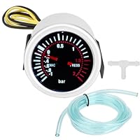 TKSE Turbo Boost Gauge, 12V 2\ Auto Universal LED Digital Turbo Boost PSI Gauge Meter Meter Turbo Boost Gauge Turbo Gauge Kit Turbo Gauge