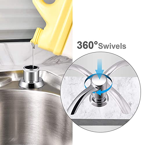 Kitchen Sink Soap Dispenser Built In For Counter Top With Large 17 Oz Liquid Soap Bottle (Chrome) #TOP2