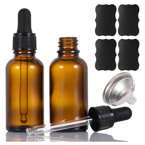 ALIFEIA Amber Glass Dropper Bottles Set Cover