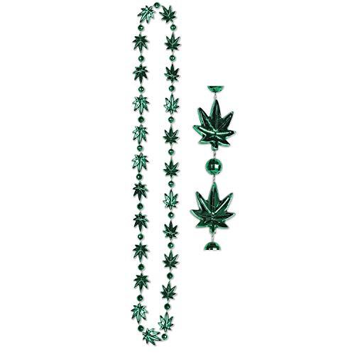Beistle Weed Bead Necklaces 2 Piece 420 Party Supplies, 60's and 70's Decorations, 33',...