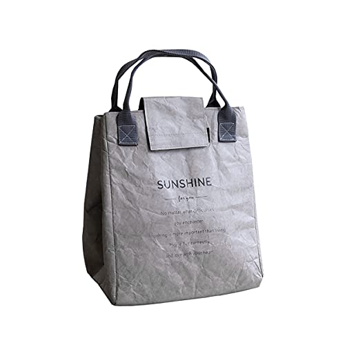 MHUI Bolsa Térmica Porta Alimentos del Almuerzo Comidas Llevar Porta Alimentos Fiambreras para Trabajo Y Colegio,Gris Cover