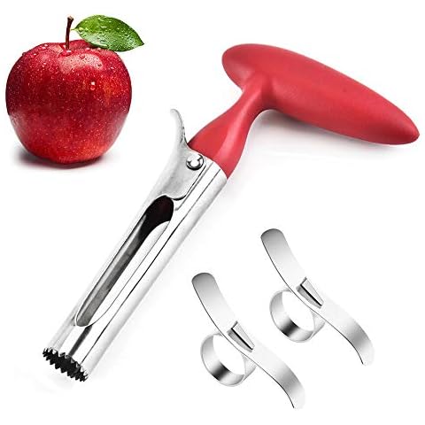 Apfelentkerner, Obstentkerner Werkzeug mit 2 Stück Edelstahl Orangenschäler Cover