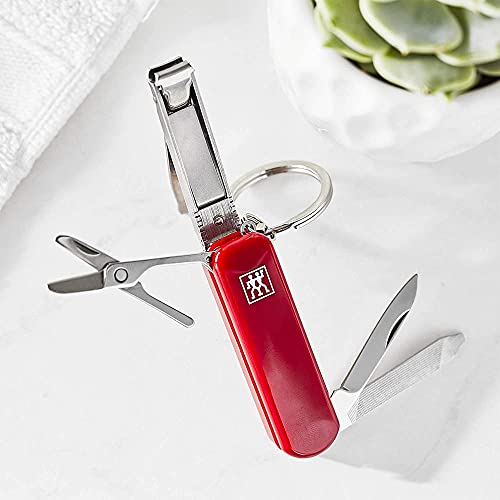 Accessoire manucure 60 mm rouge avec ciseaux et lime haute précision - 2