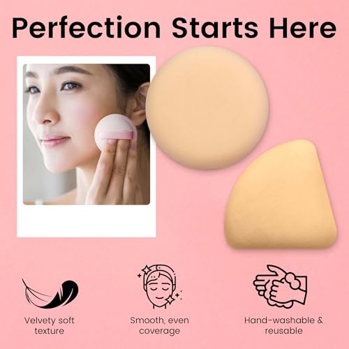 Image of Colors Queen Makeup Puff Set of 2 | Soft & Reusable Foundation Blending Sponge for Smooth, Even Base & Flawless Makeup Application | Easy to Clean Makeup Sponge for Loose, Liquid & Pressed Powder