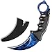Andux Land Karambit Knife CS GO Game Knife Camping Hunting Tool with Cord CS/ZD-01 (Smoke Blue)