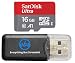Samsung Galaxy S9 Memory Card SanDisk 16GB Ultra Micro SD SDHC UHS-I Class 10 works with S9+, S9 Plus (SDSQUAR-016G-GN6MN) with Everything But Stromboli (TM) Card Reader