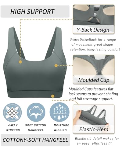 Image of RUNNING GIRL Sports Bra for Women High Support, Molded Cup High Impact Sports Bras for Women with Sewn in Pads