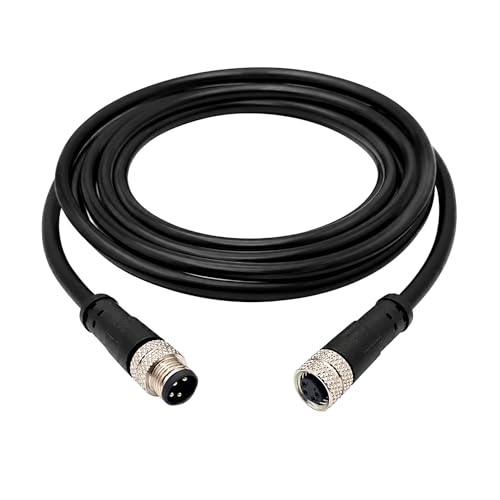 ESDEITT M8 4‑Pin Male to Female Sensor Cable 2M – Automation Wire with PVC Flame-Retardant Jacket and Gold-Plated Pins for Industrial Sensors